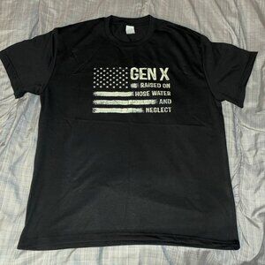 Gen X Raised On Hose Water & Neglect Humor T-Shirt | Retro Vintage Style | XL